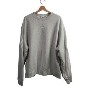Adidas 3-Stripe Crewneck Sweatshirt Womens 2XL Grey Embroidered Trefoil